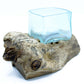 Molten Crackled Glass Tank on Wood - Luna Panther