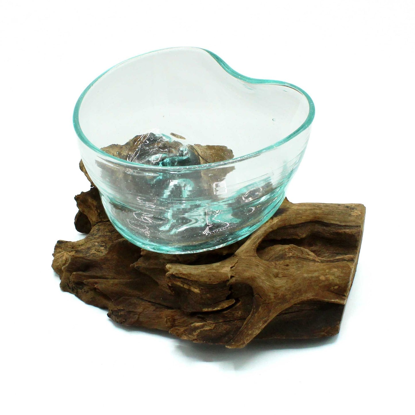 Molten Glass Arfully Misshapen Bowl on Wood - Luna Panther