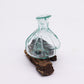 Molten Glass Fancy Mini Decanter on Wood 24cm - Luna Panther
