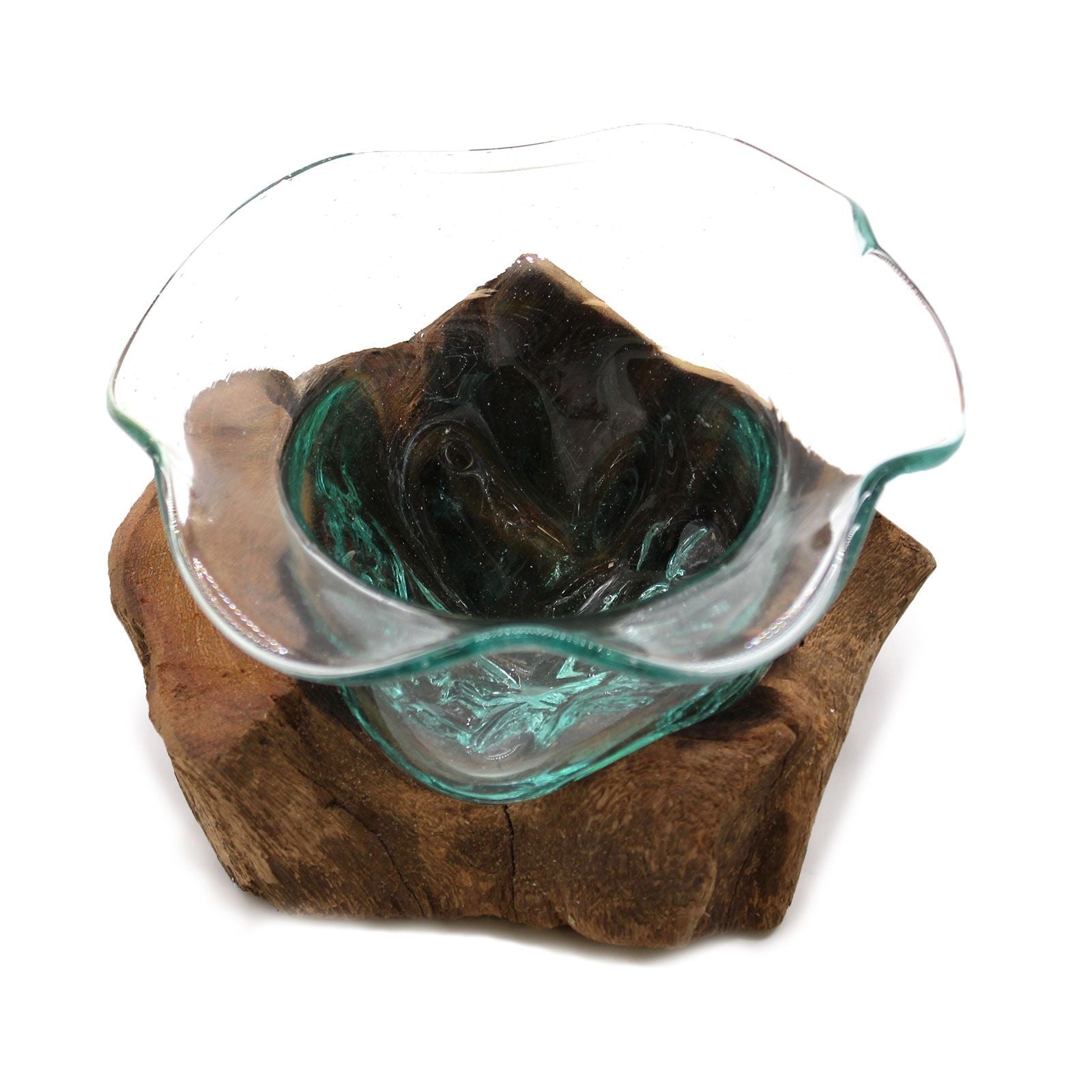 Molten Glass Fancy Sweet Bowl on Wood - Luna Panther