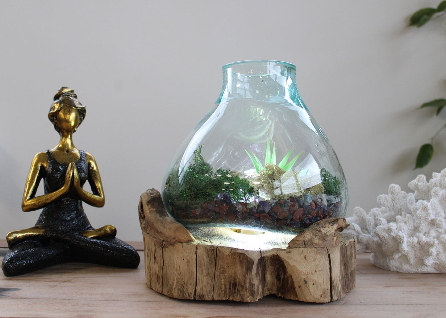 Molten Glass Large Fish Tank 3.7 litre (with light cavity) - 30cm - Luna Panther