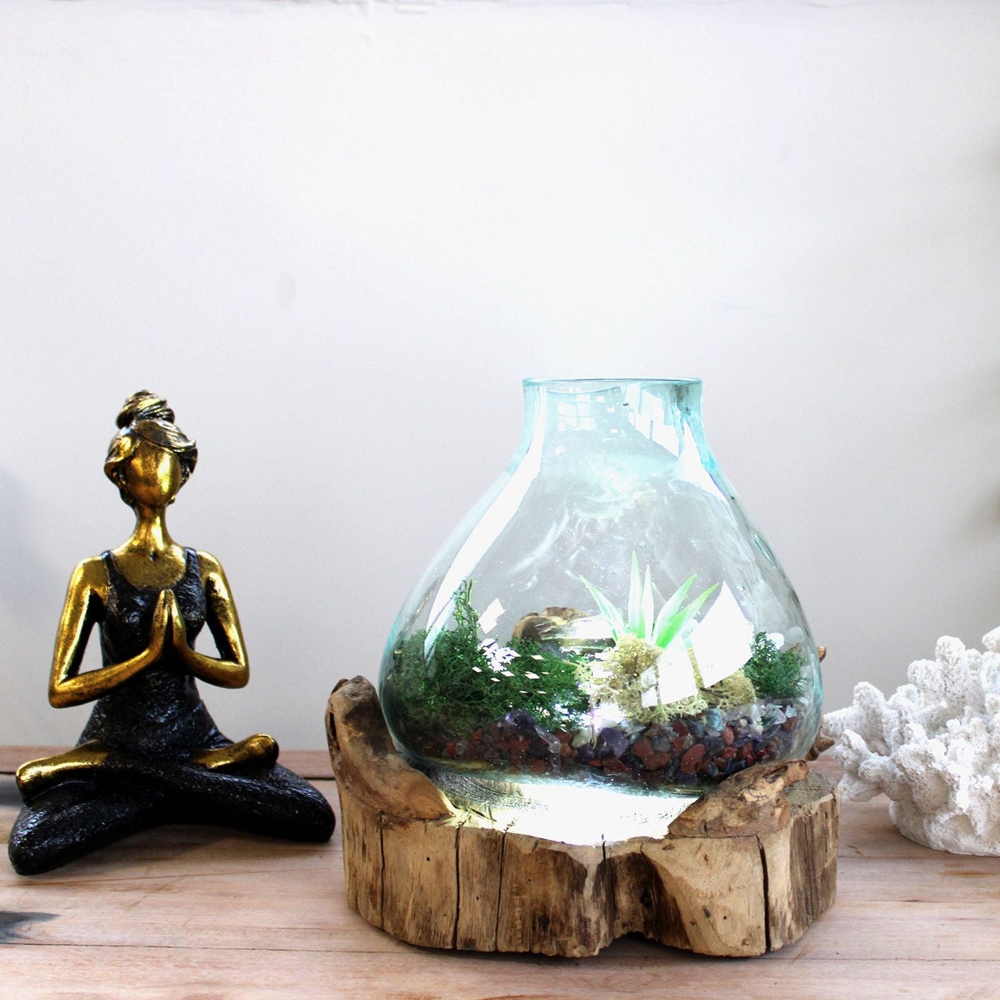 Molten Glass Large Fish Tank 3.7 litre (with light cavity) - 30cm - Luna Panther