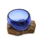 Molten Glass Mini Blue Bowl on Wood - Luna Panther