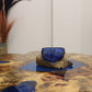 Molten Glass Mini Blue Bowl on Wood - Luna Panther