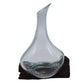 Molten Glass Mini Decanter on Wood 20cm - Luna Panther