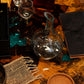 Molten Glass Mini Decanter on Wood 20cm - Luna Panther