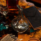 Molten Glass Mini Decanter on Wood 20cm - Luna Panther