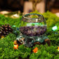 Molten Glass Mini Goldfish Bowl on Wood 20cm - Luna Panther