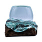Molten Glass Mini Goldfish Bowl on Wood 20cm - Luna Panther