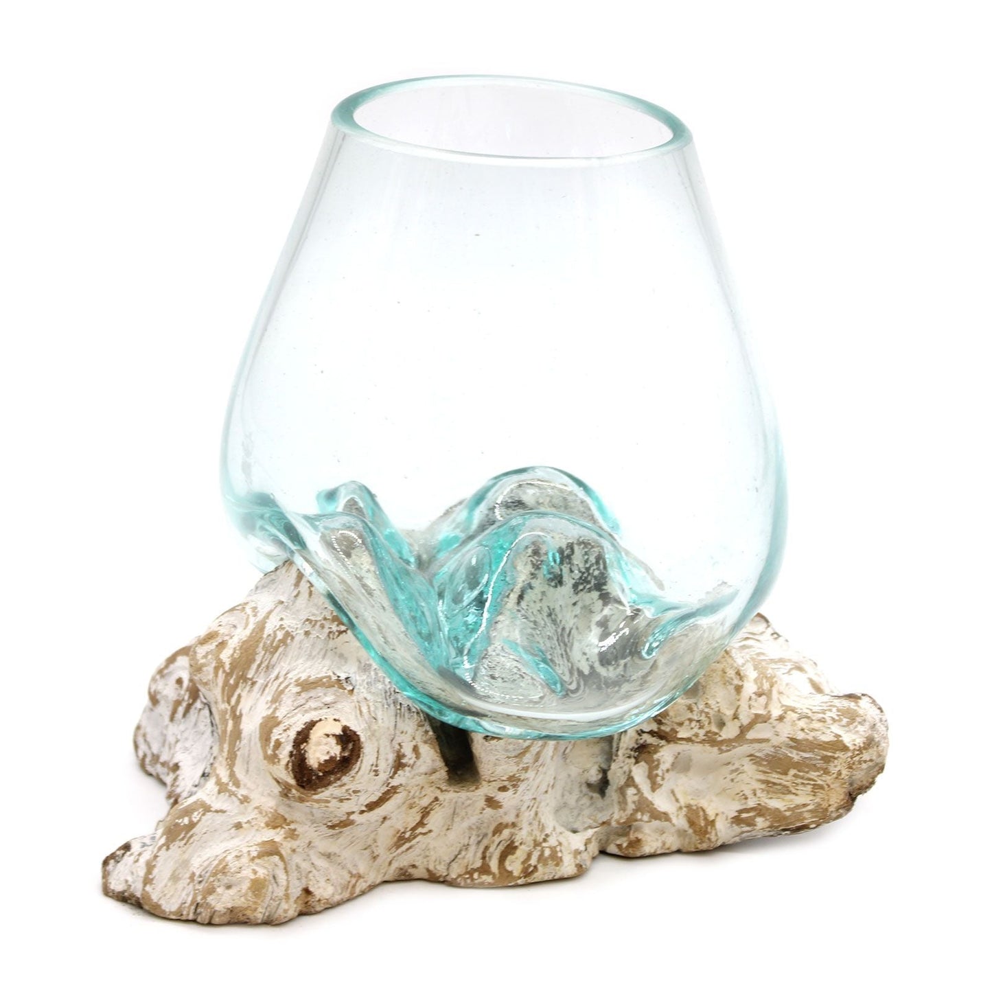 Molten Glass on Whitewash Wood - Large Bowl - Luna Panther