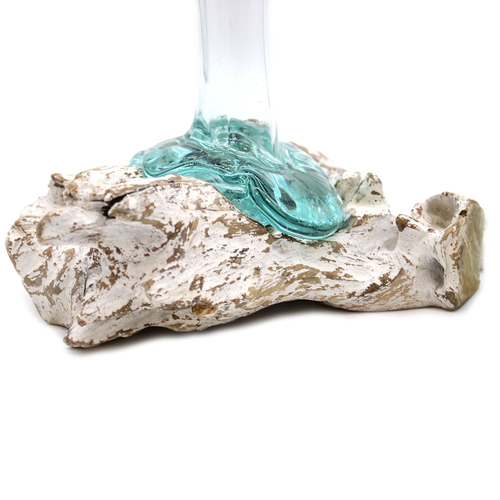 Molten Glass on Whitewash Wood - Vase - Medium - Luna Panther