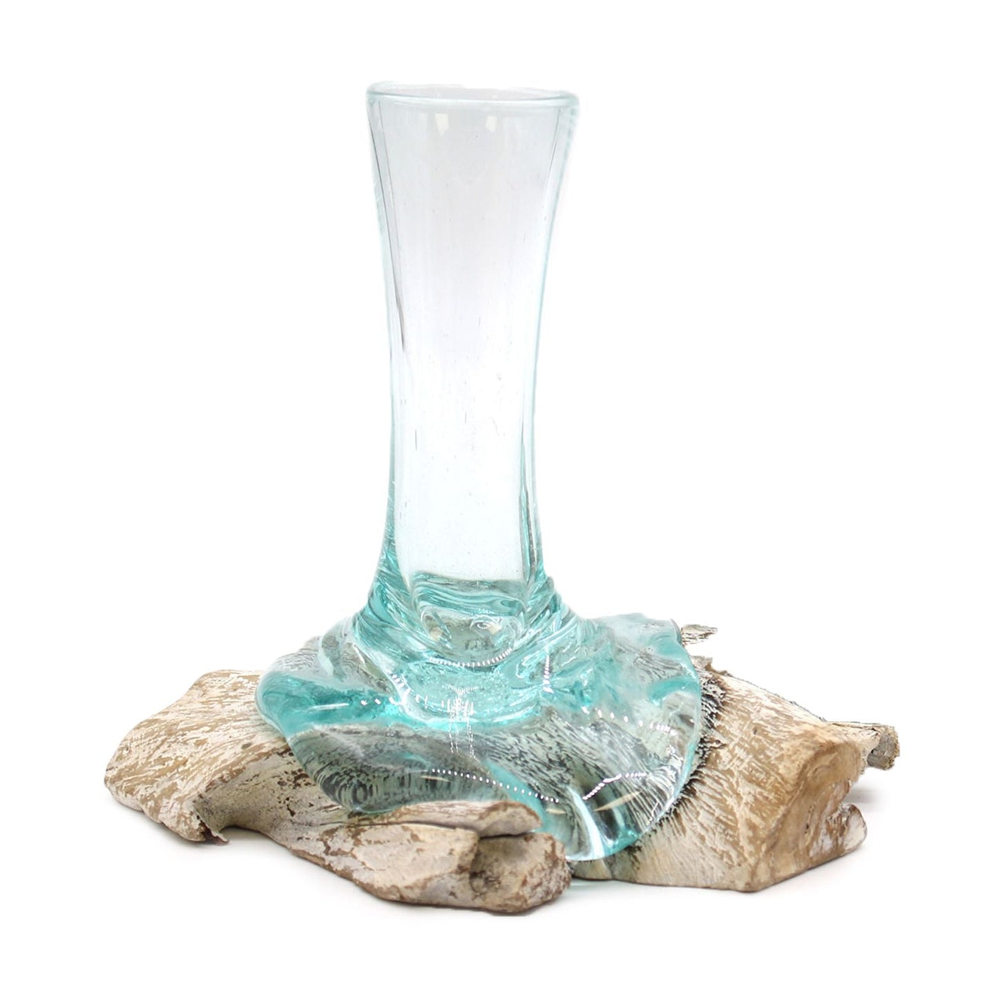 Molten Glass on Whitewash Wood - Vase - Small - Luna Panther