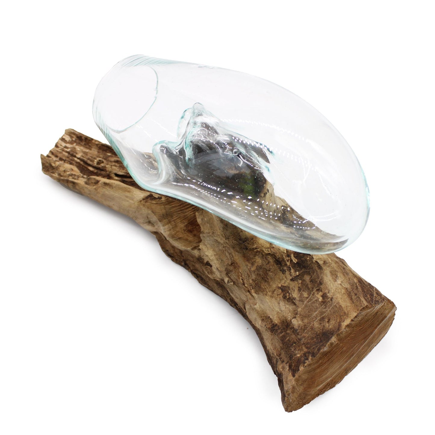 Molten Glass on Wood - Hanging Bowl - Luna Panther