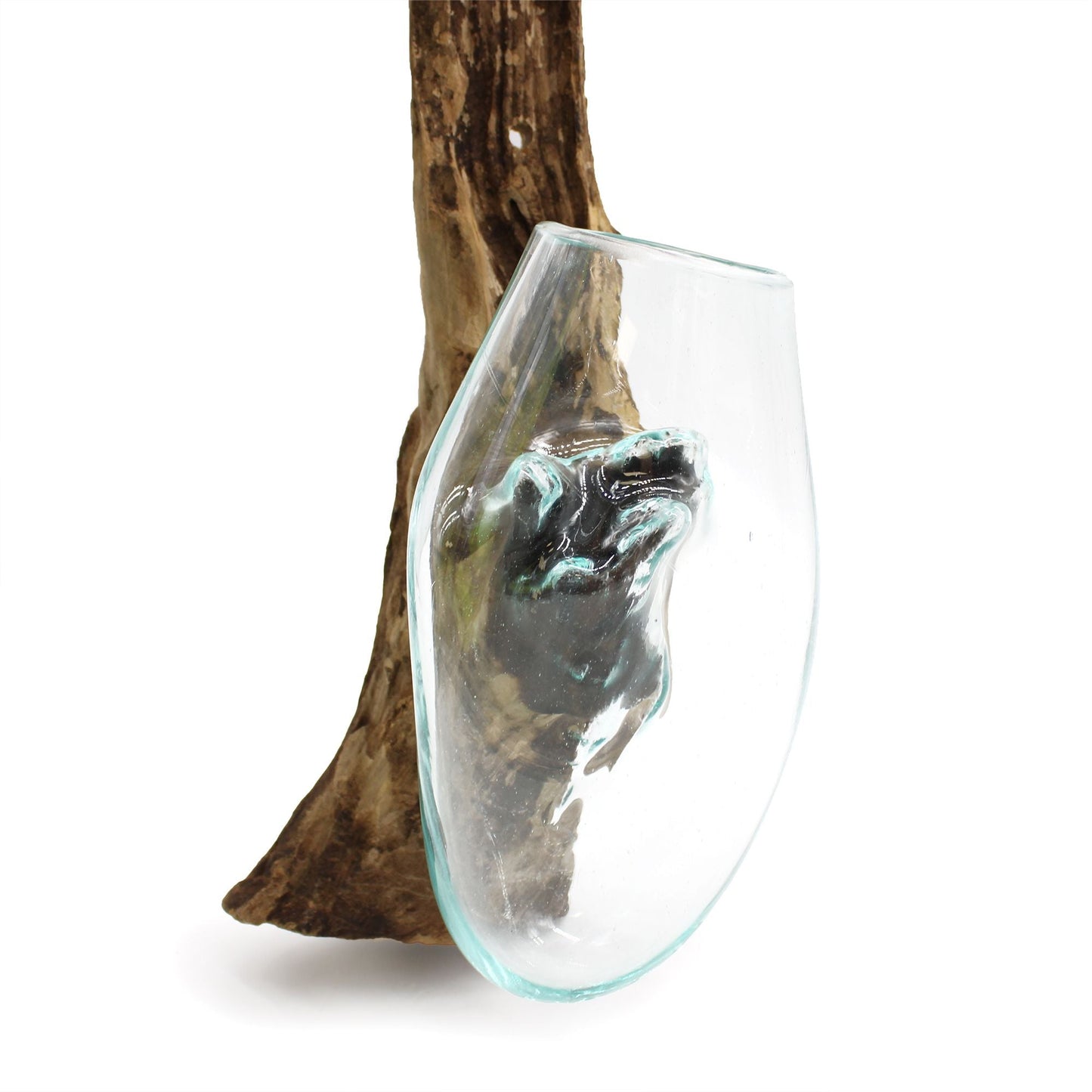 Molten Glass on Wood - Hanging Bowl - Luna Panther