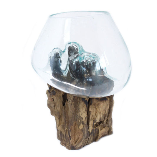 Molten Glass on Wood - Large Bowl - Luna Panther alternate view