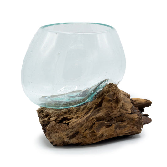 Molten Glass on Wood - Medium Bowl - Luna Panther