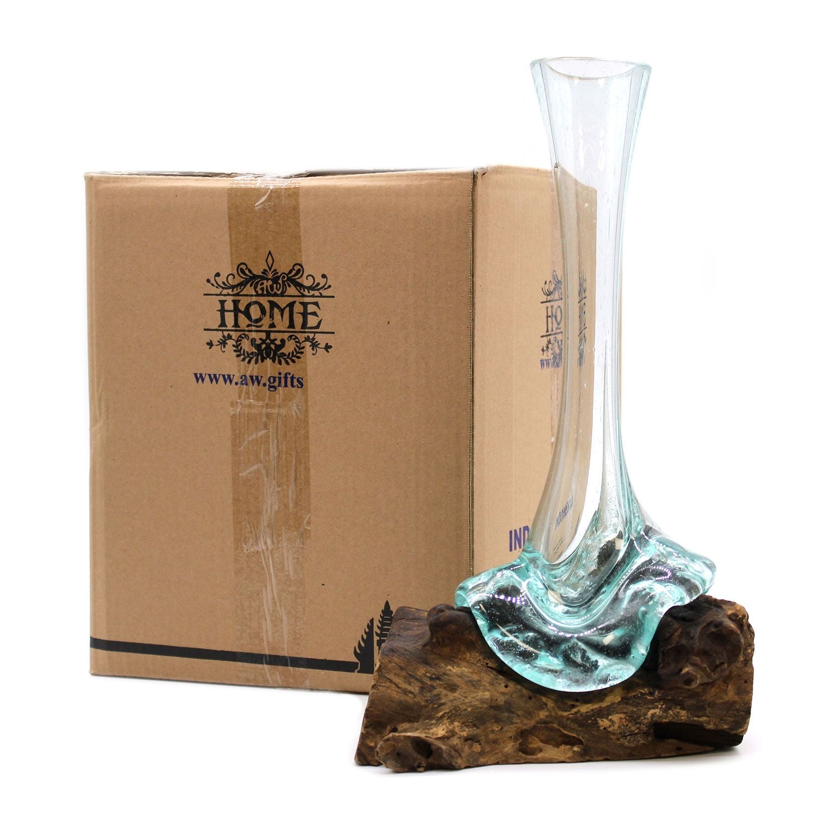 Molten Glass on Wood - Vase - Luna Panther