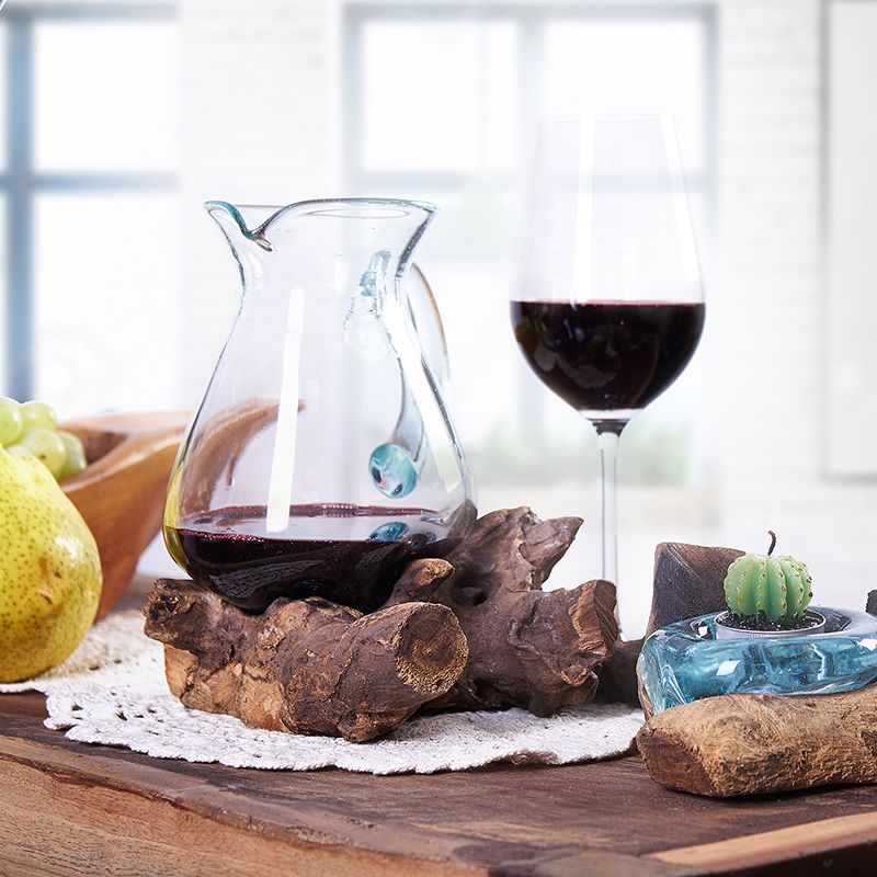 Molten Glass on Wood - Water Jug - Luna Panther