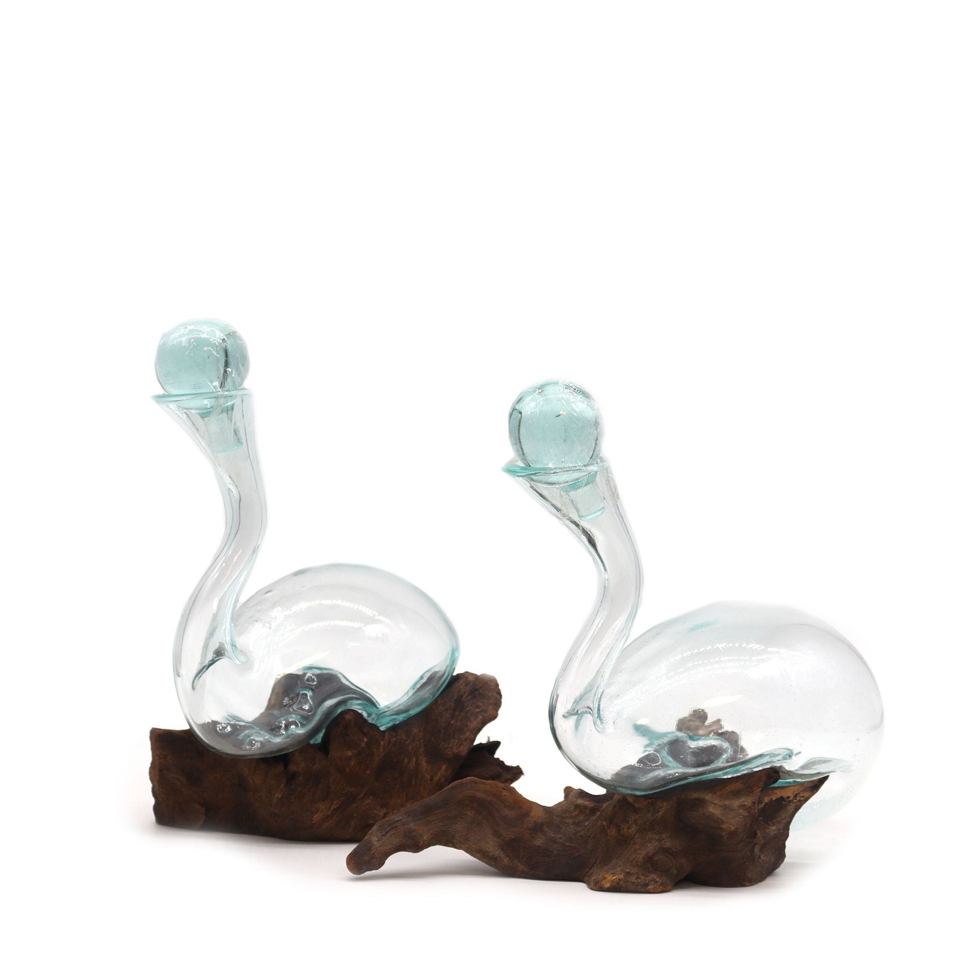Molten Glass on Wood - Wine Decanter - Luna Panther