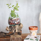 Molten Glass on Wood with Stand - Large Bowl - Luna Panther
