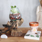 Molten Glass on Wood with Stand - Large Bowl - Luna Panther