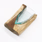 Molten Glass V - shaped Art Vase on Wood - Luna Panther