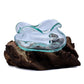 Molten Glass Wavy Bowl on Wood 18cm - Luna Panther
