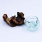 Molten Glass Wavy Bowl on Wood 18cm - Luna Panther