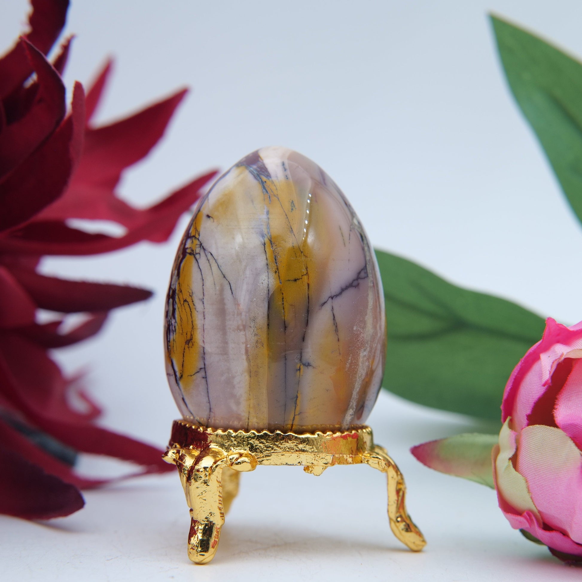 Polished Mookaite Crystal Egg featuring natural patterning and unique variations - Luna Panther