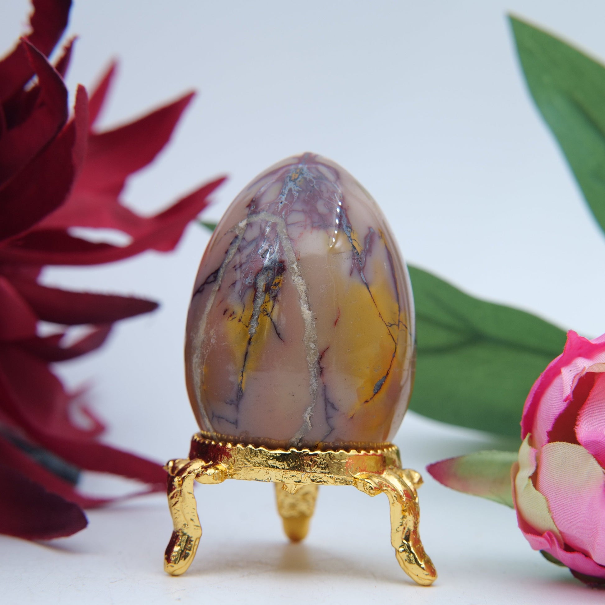 Polished Mookaite Crystal Egg featuring natural patterning and unique variations - Luna Panther