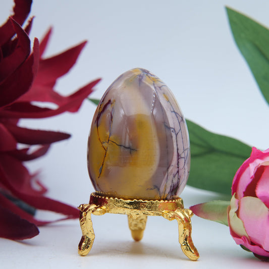 Polished Mookaite Egg featuring natural patterning and unique variations - Luna Panther
