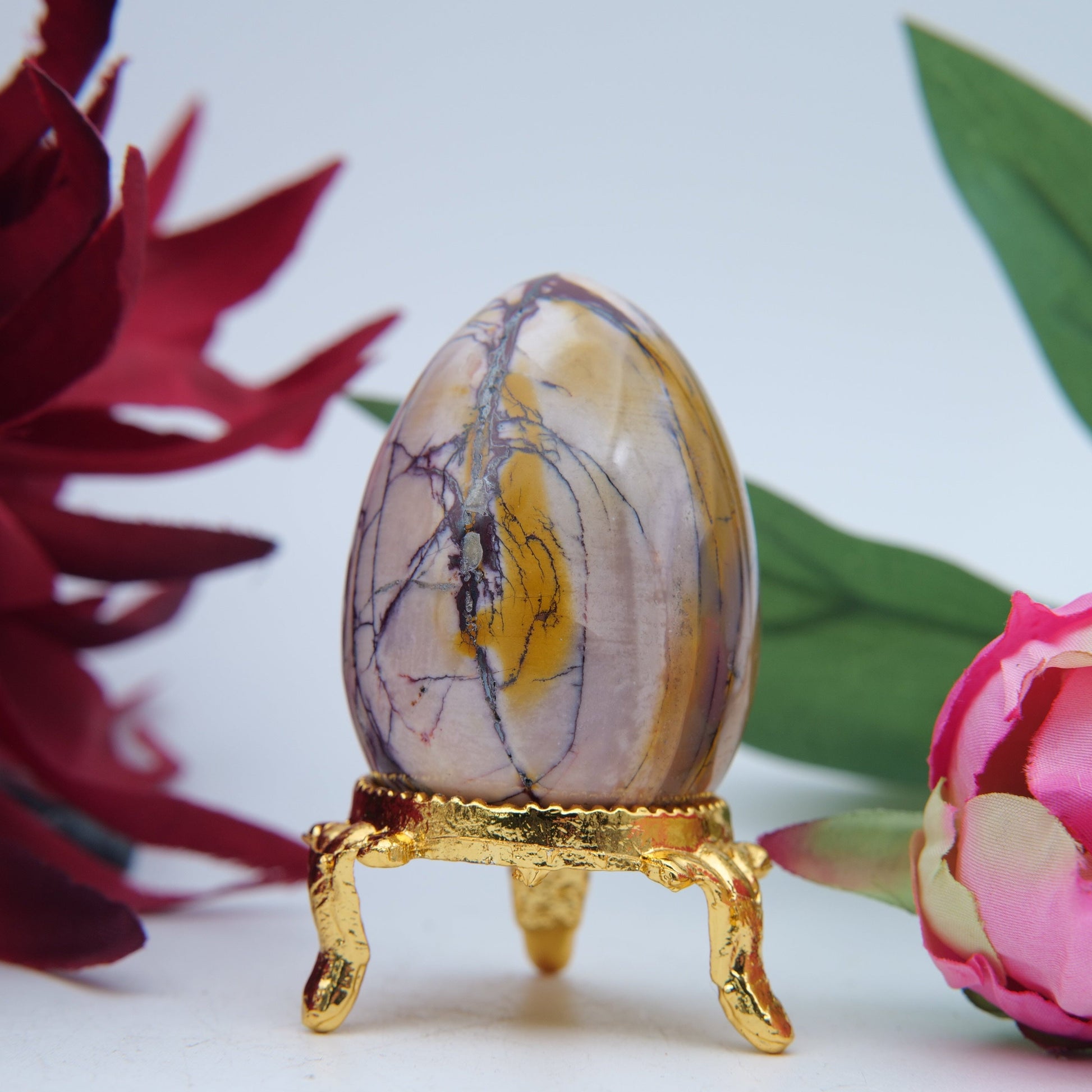 Polished Mookaite Crystal Egg featuring natural patterning and unique variations - Luna Panther