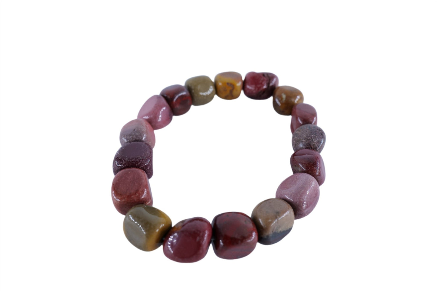 Polished Mookaite Tumblestone Bracelet featuring natural patterning and unique variations - Luna Panther