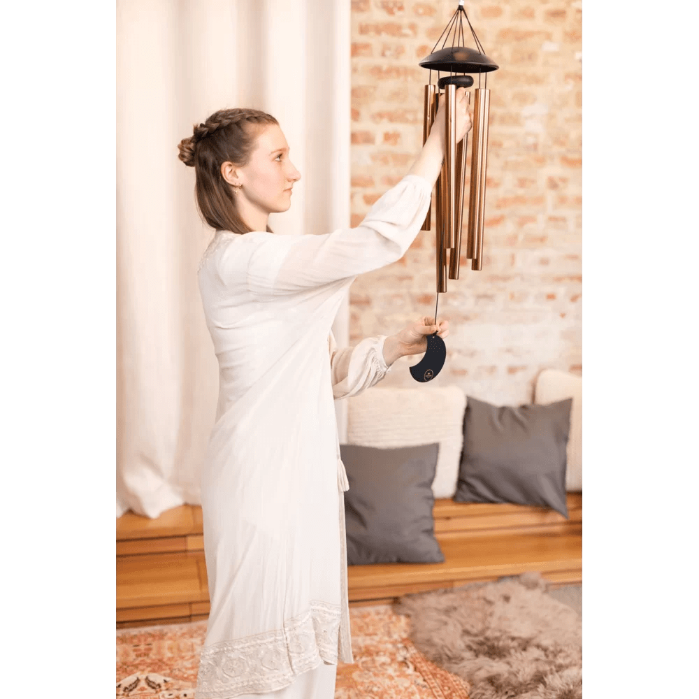 Polished Moon Meditation Chime 32 80 Cm 432 Hz Round Arch Bronze Mmc32B featuring natural patterning and unique variations - Luna Panther