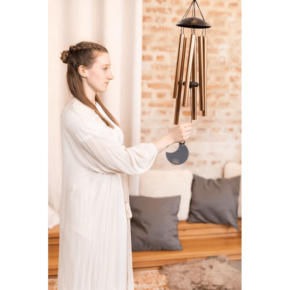 Polished Moon Meditation Chime 32 80 Cm 432 Hz Round Arch Bronze Mmc32B featuring natural patterning and unique variations - Luna Panther