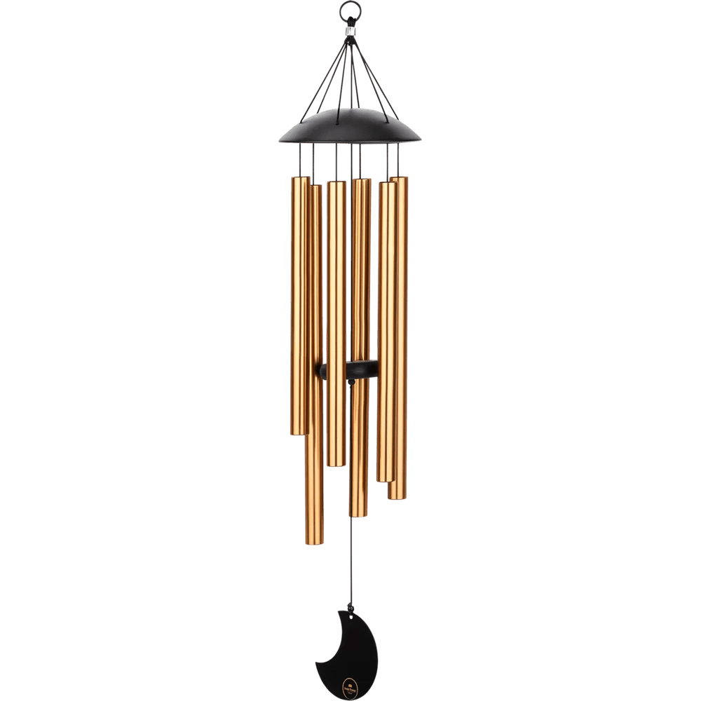Polished Luna Panther Moon Meditation Chime 32" / 80 cm, 432 Hz, Round Arch, Bronze - MMC32B featuring natural patterning - Luna Panther