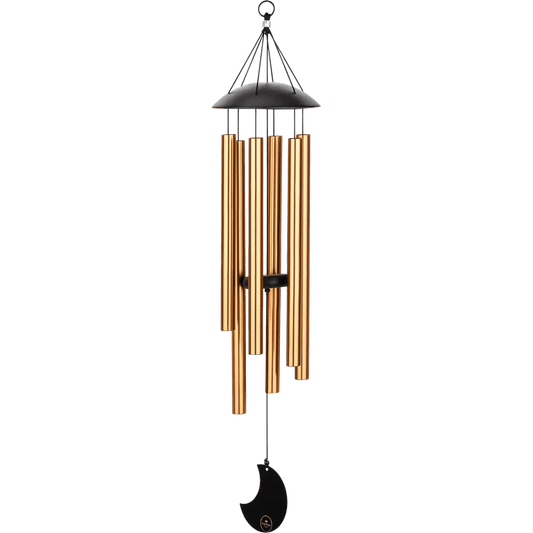 Polished Luna Panther Moon Meditation Chime 32" / 80 cm, 432 Hz, Round Arch, Bronze - MMC32B featuring natural patterning - Luna Panther