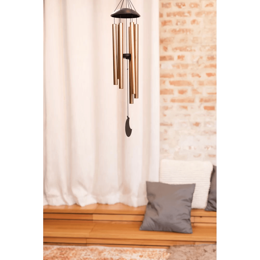 Polished Moon Meditation Chime 32 80 Cm 432 Hz Round Arch Bronze Mmc32B featuring natural patterning and unique variations - Luna Panther