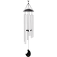 Polished Luna Panther Moon Meditation Chime 32" / 80 cm, 432 Hz, Round Arch, Silver featuring natural patterning - Luna Panther