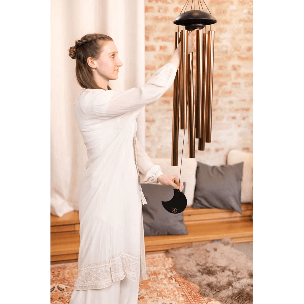 Polished Moon Meditation Chime 44 110 Cm 432 Hz Round Arch Bronze Mmc44B featuring natural patterning and unique variations - Luna Panther