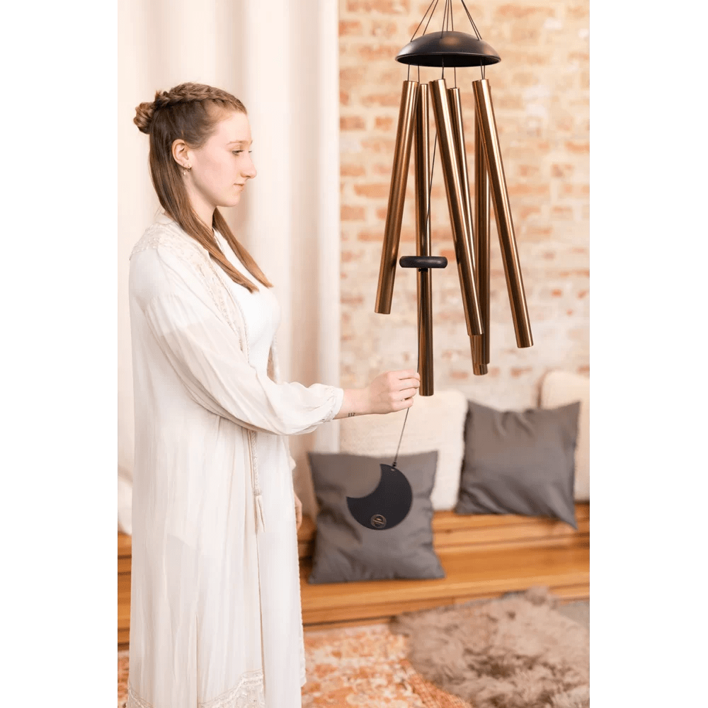 Polished Moon Meditation Chime 44 110 Cm 432 Hz Round Arch Bronze Mmc44B featuring natural patterning and unique variations - Luna Panther