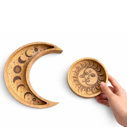 Moon Shaped Round Tray Set of 2 - Luna Panther alternate view