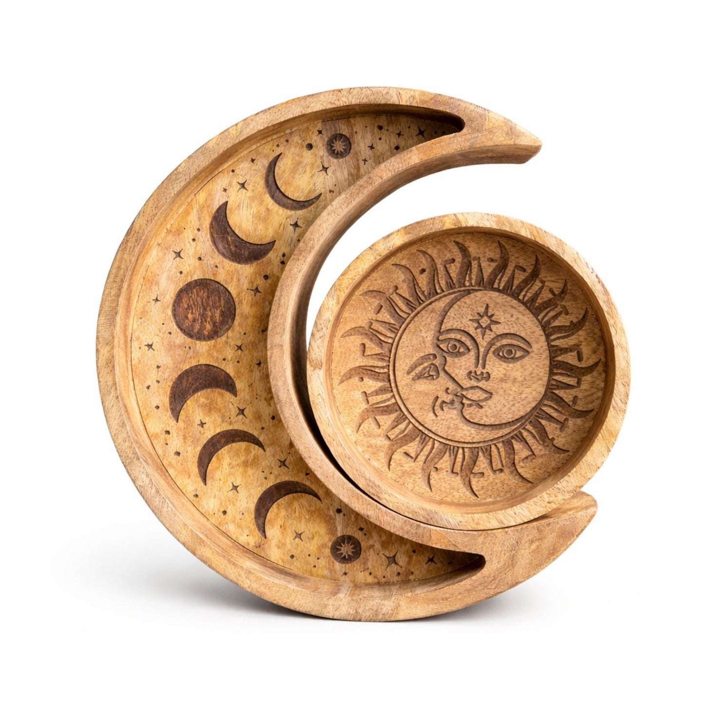 Moon Shaped Round Tray Set of 2 — decorative trays, image 5 of 5.