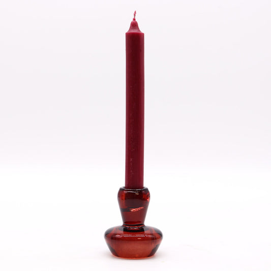 Polished Mushroom Flip Dinner Candle / Tealight Holder - Vampire Red featuring natural patterning and unique variations - Luna Panther