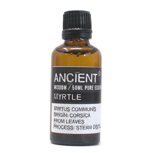 Polished Myrtle Essential Oil 50ml featuring natural patterning and unique variations - Luna Panther