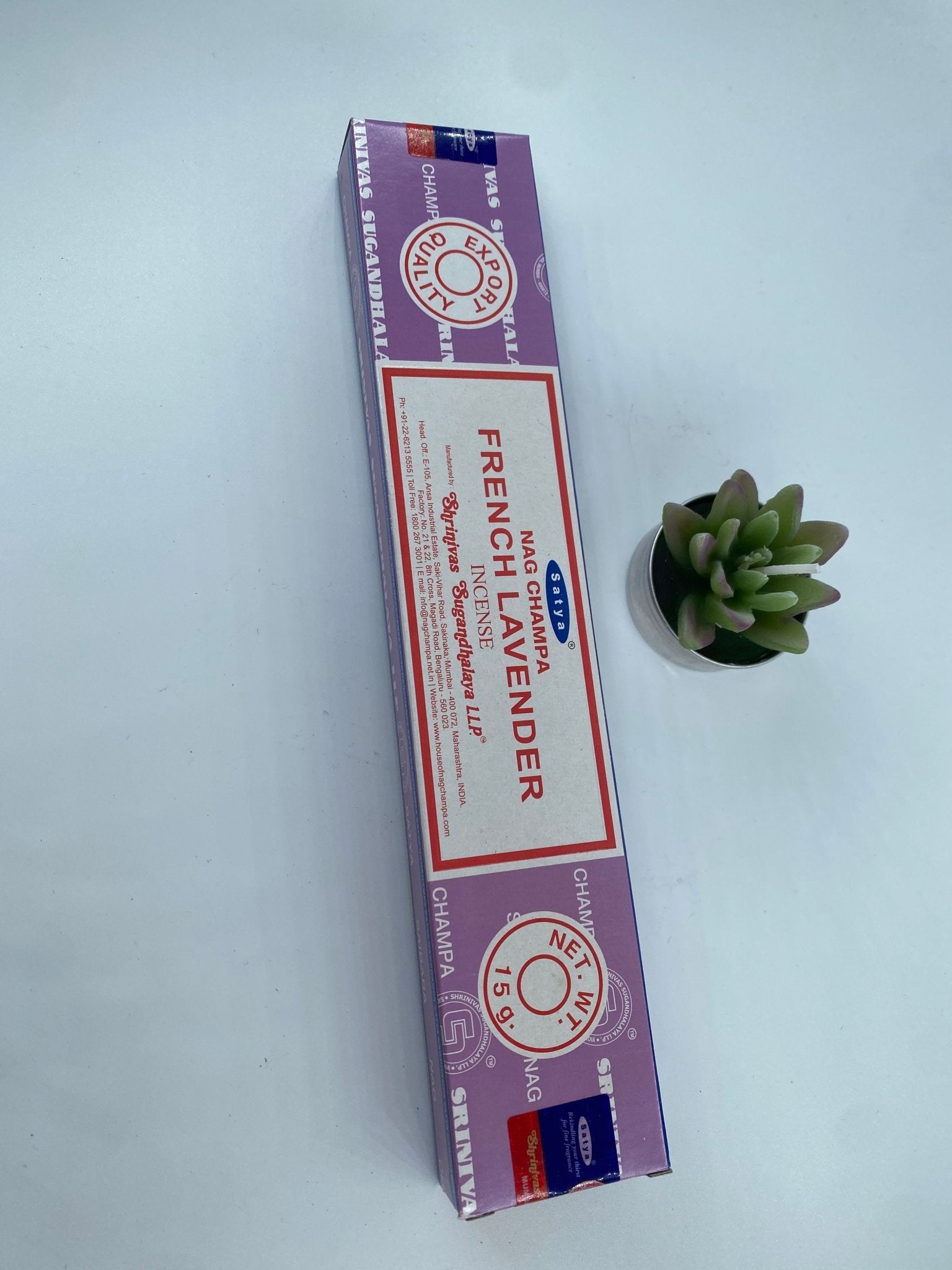 Polished Nag Champa French Lavender Incense - Satya featuring natural patterning and unique variations - Luna Panther