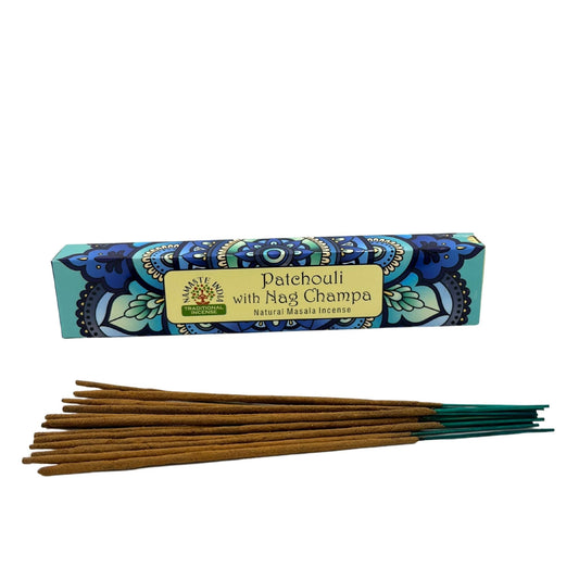 Polished Namaste Mandala Masala Incense - Patchouli With Nag Champa featuring natural patterning and unique variations - Luna Panther