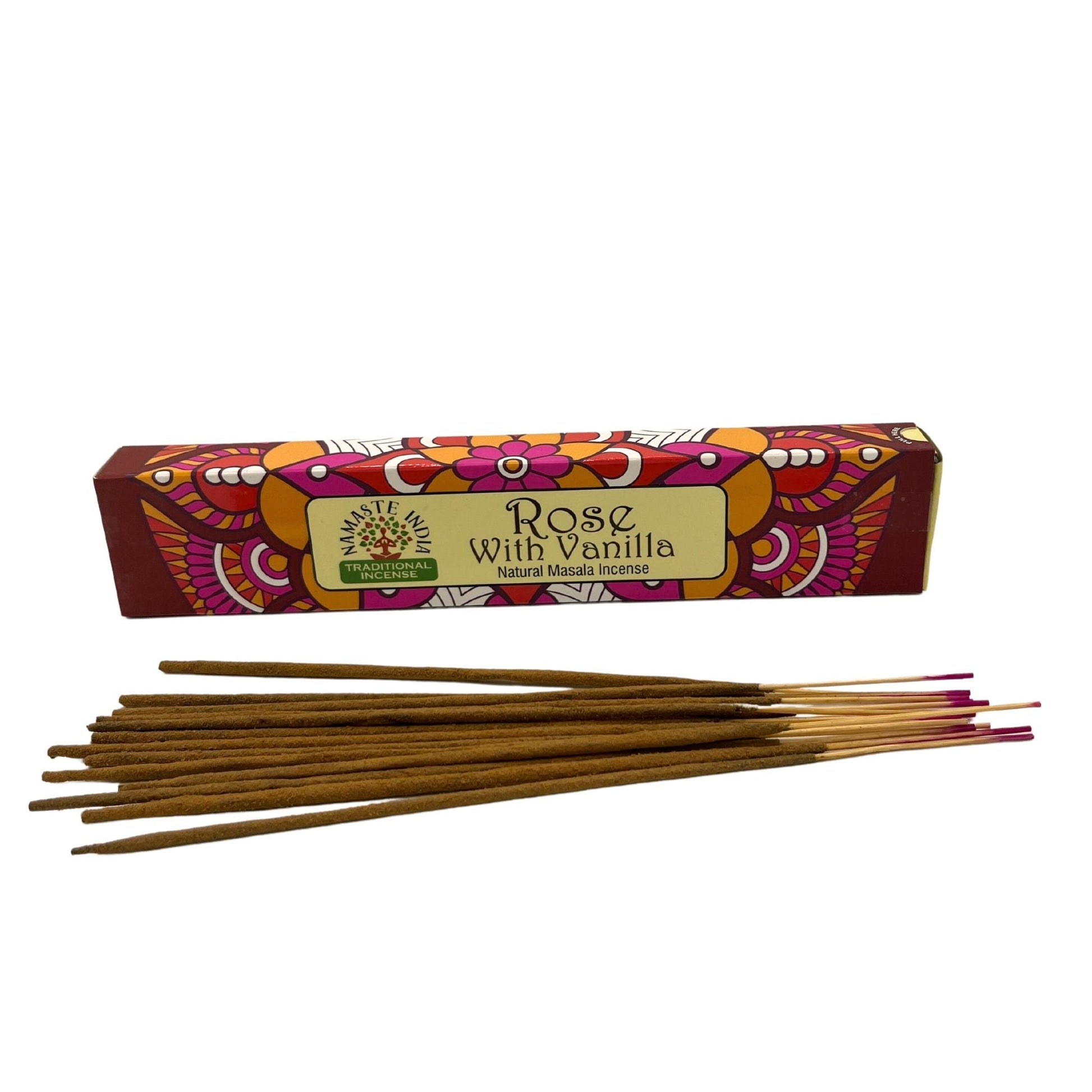 Polished Namaste Mandala Masala Incense - Rose With Vanilla featuring natural patterning and unique variations - Luna Panther
