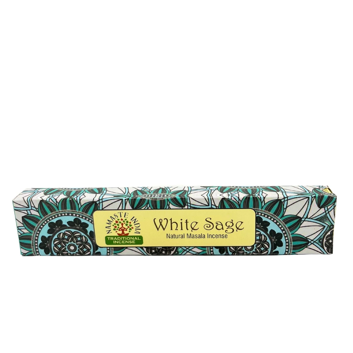 Polished Namaste Mandala Masala Incense White Sage featuring natural patterning and unique variations - Luna Panther