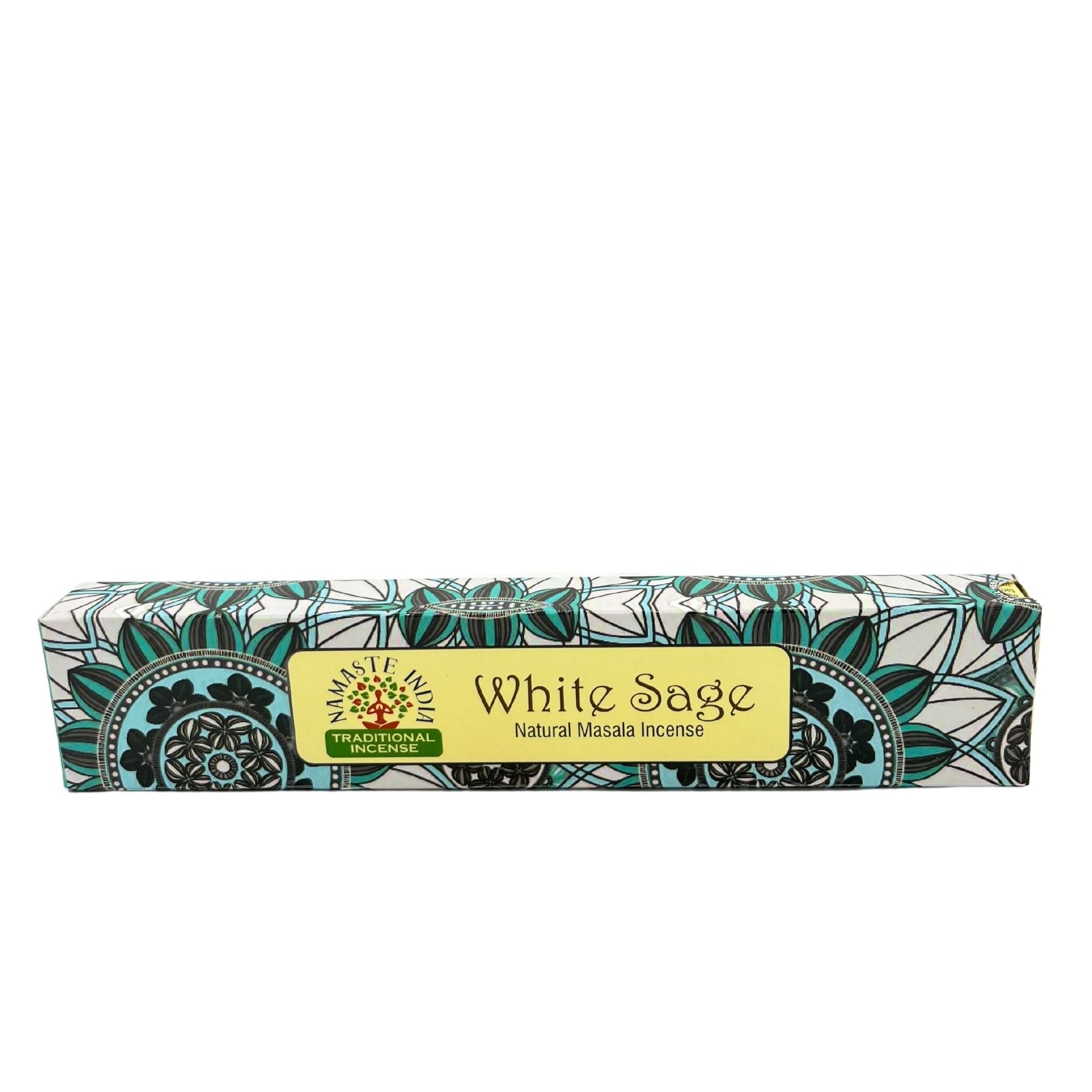 Polished Namaste Mandala Masala Incense White Sage featuring natural patterning and unique variations - Luna Panther